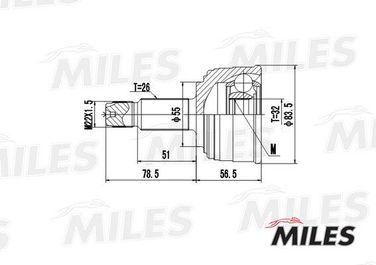 Miles GA20142 Шрус honda civic 1.4-1.6 97-01 нар. - 1