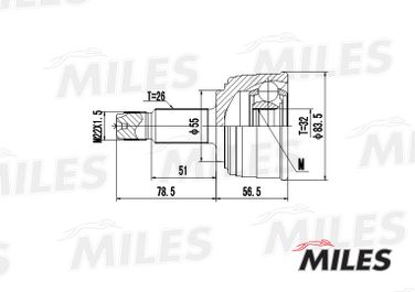 Miles GA20142 Шрус honda civic 1.4-1.6 97-01 нар. - 3