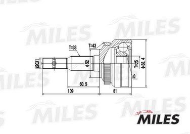 Miles GA20367 Шрус opel vectra/calibra 1.6-2.0 87-98 нар.(ABS) - 1