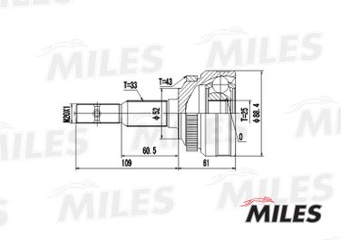 Miles GA20367 Шрус opel vectra/calibra 1.6-2.0 87-98 нар.(ABS) - 3