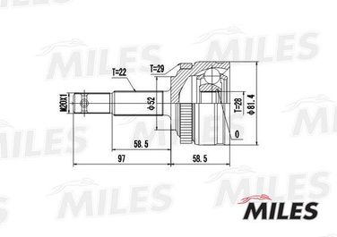 Miles GA20358 Шрус opel corsa 1.0-1.7d 94-01 нар.(ABS) - 1