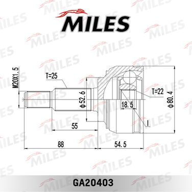 Miles GA20403 Шрус renault scenic 1.4-1.6 03- нар. - 3
