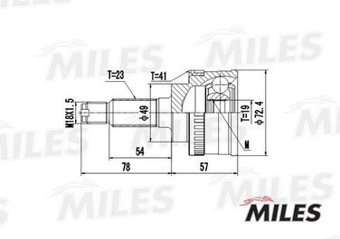 Miles GA20448 Шрус suzuki wagon R+ 1.0/1.2 98-00 нар.(ABS) - 1