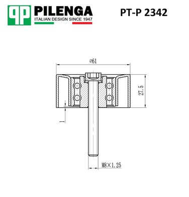 Pilenga PT-P 2342 Ролик направляющий ремня ГРМ с болтом - 2