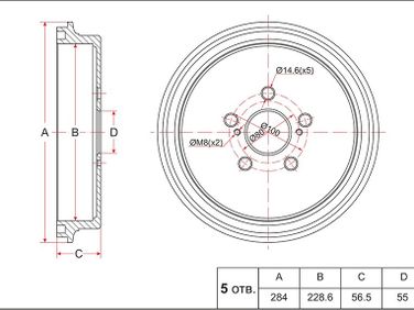 SAT ST4243112300 Барабан тормозной зад toyota premio/allion zrt26# - 1