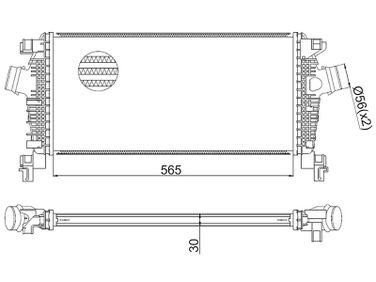 SAT ST1302144 Радиатор интеркулера chevrolet cruze/opel astra j 09- M/T - 1