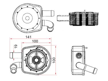 SAT STLF6W14700A Радиатор масляный mazda 3 09-/mazda 5 10-/cx-7 09- - 1