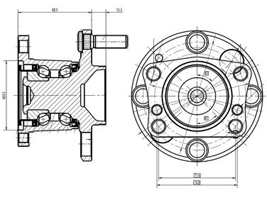 SAT STD6512615XA Ступичный узел RR mazda demio de3fs, de3as, de5fs 07- - 1