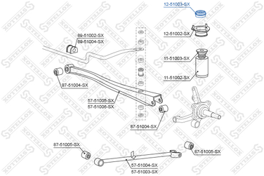 Stellox 12-51003-SX Опора амортизатора зад. верхн. Hyundai a - 2