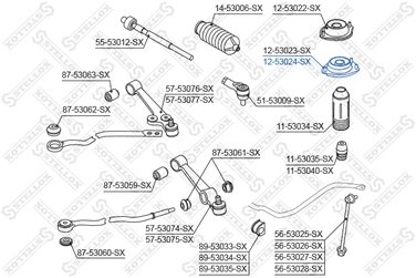 Stellox 12-53024-SX Опора амортизатора пер. п. KIA Rio 02> | перед прав | - 2