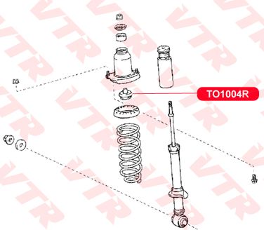 VTR TO1004R Втулка амортизатора задней подвески (комплект) - 3