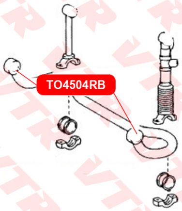 VTR TO4504RB Плавающий сайлентблок тяги стабилизатора задней подвески - 2