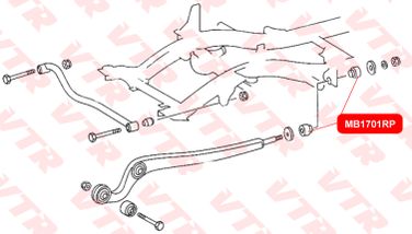 VTR MB1701RP Полиуретановая втулка продольной тяги задней подвески - 2