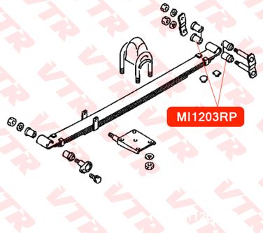 VTR MI1203RP Полиуретановая втулка рессоры задней подвески, нижняя - 2