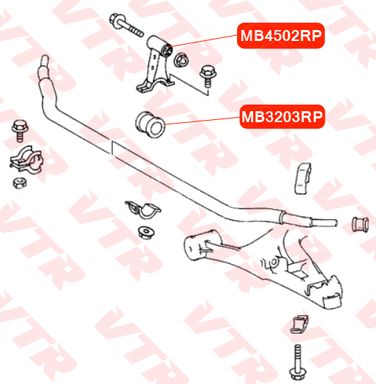 VTR MB3203RP Полиуретановая втулка тяги стабилизатора передней подвески - 2