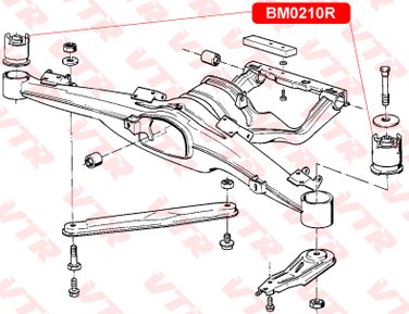VTR BM0210R Сайлентблок балки задней подвески - 2