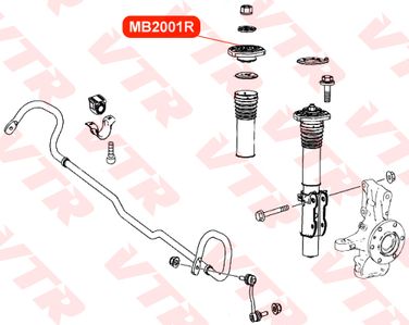 VTR MB2001R Сайлентблок опоры переднего амортизатора - 3