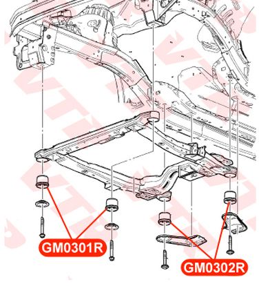 VTR GM0301R Сайлентблок подрамника, передний - 3