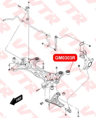 VTR GM0303R Сайлентблок подрамника передней подвески, задний - 2