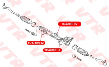VTR TO4710R Сайлентблок рулевой рейки - 2
