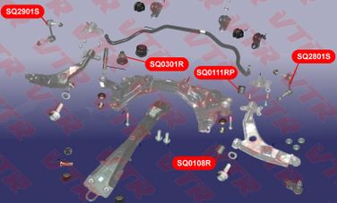 VTR SQ0108R Сайлентблок рычага передней подвески, передний - 2