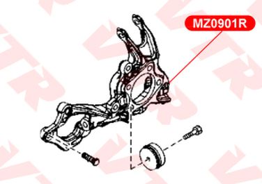 VTR MZ0901R Сайлентблок цапфы задней подвески - 3