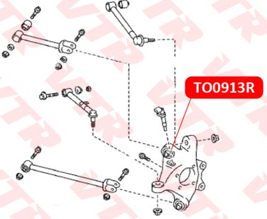 VTR TO0913R Сайлентблок цапфы задней подвески - 2