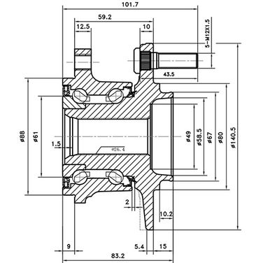 ZIKMAR Z89354R Ступица задняя | зад лев | - 3