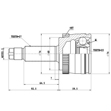 ZIKMAR Z87305R Шрус наружный - 1