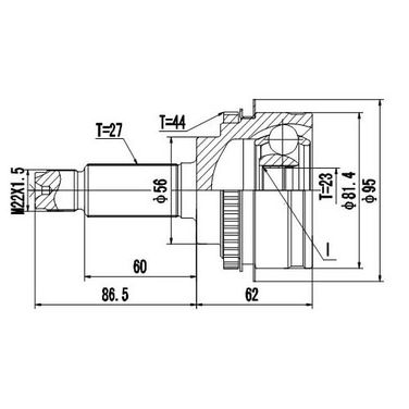 ZIKMAR Z87481R Шрус наружный | перед | - 2