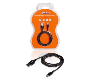 AIRLINE ACH-C-25 Кабель USB - Type-C 1м, черный нейлоновый - 1