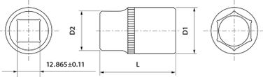 Thorvik FS01221 Снят, замена s13s1121 Головка торцевая 1/2 DR, 21 мм - 2