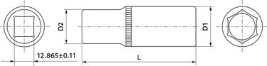 Thorvik FS11210 Снят, замена s13s2110 Головка торцевая глубокая 1/2 DR, 10 мм - 2