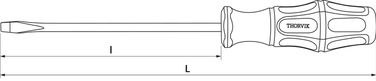 Thorvik SDL6125 Отвертка стержневая шлицевая, SL6х125 мм - 2