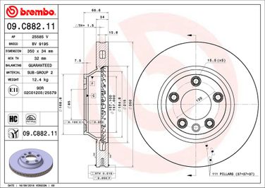 Brembo 09.C882.11 Диск тормозной UV Coated | перед | - 2