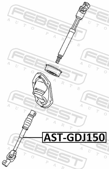 Febest AST-GDJ150 Вал карданной передачи рулевой нижний - 2