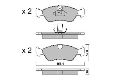 Aisin BPOP-1016 Комплект тормозных колодок - 1