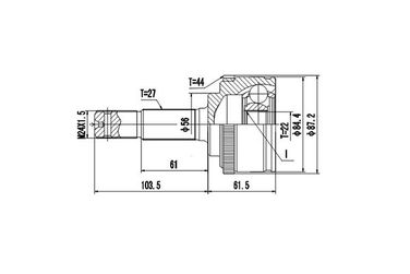 DYNAMATRIX DCV841030 Комплект ШРУСа | перед лев | - 1