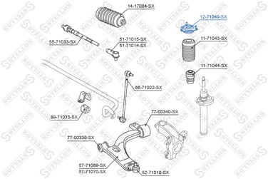 Stellox 12-71049-SX Опора амортизатора пер. Ford Fiesta,Maz | перед | - 2