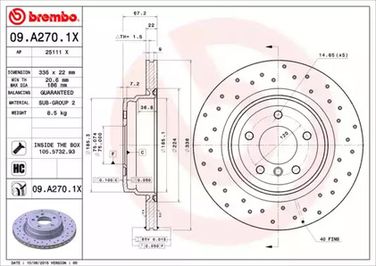 Brembo 09.A270.1X Диск тормозной Xtra | зад | - 1