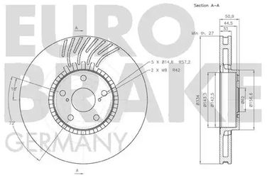 EUROBRAKE 58152045105 Тормозной диск - 3