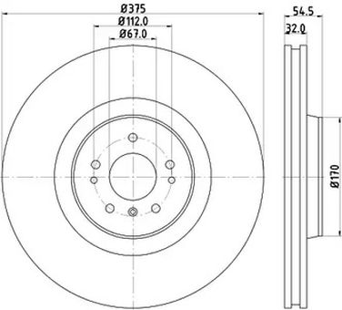 Hella 8DD 355 128-941 Тормозной диск | перед | - 1
