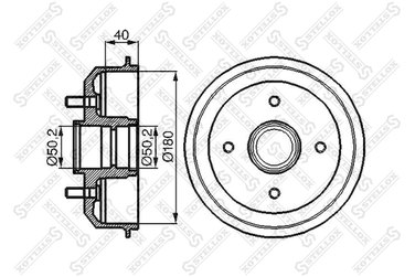 Stellox 6025-2530-SX Барабан торм. Ford Escort/Fiesta all 95> | зад | - 1