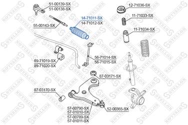 Stellox 14-71011-SX Пыльник рейки рулевой Ford , Mazda | перед | - 2