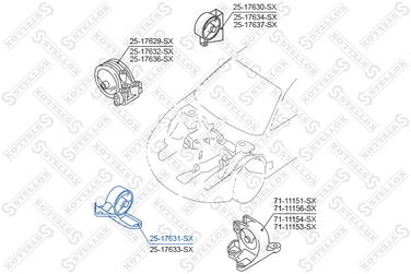 Stellox 25-17631-SX Подушка двигателя передняя Mitsubishi c - 1