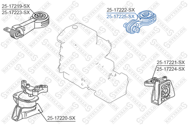 Stellox 25-17225-SX Подушка двигателя задняя Honda Civic FD - 1