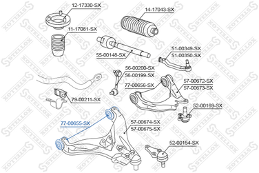 Stellox 77-00655-SX С/б рычага пер.подв.нижн. Mitsubishi | перед прав/лев | - 2