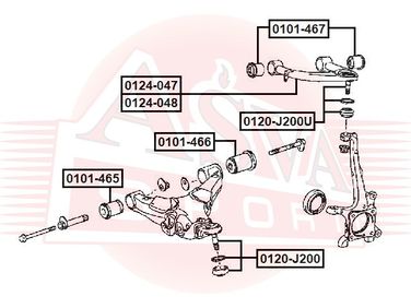 Asva 0124-048 Рычаг подвески верхний | перед лев | - 2