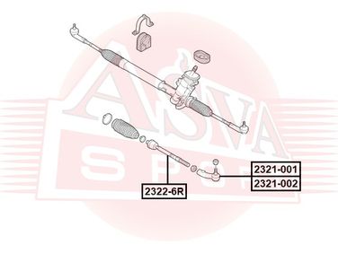 Asva 2321-002 Наконечник рулевой тяги | перед лев | - 2