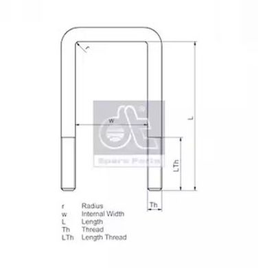 DT Spare Parts 2.62139 Стремянка рессоры - 2
